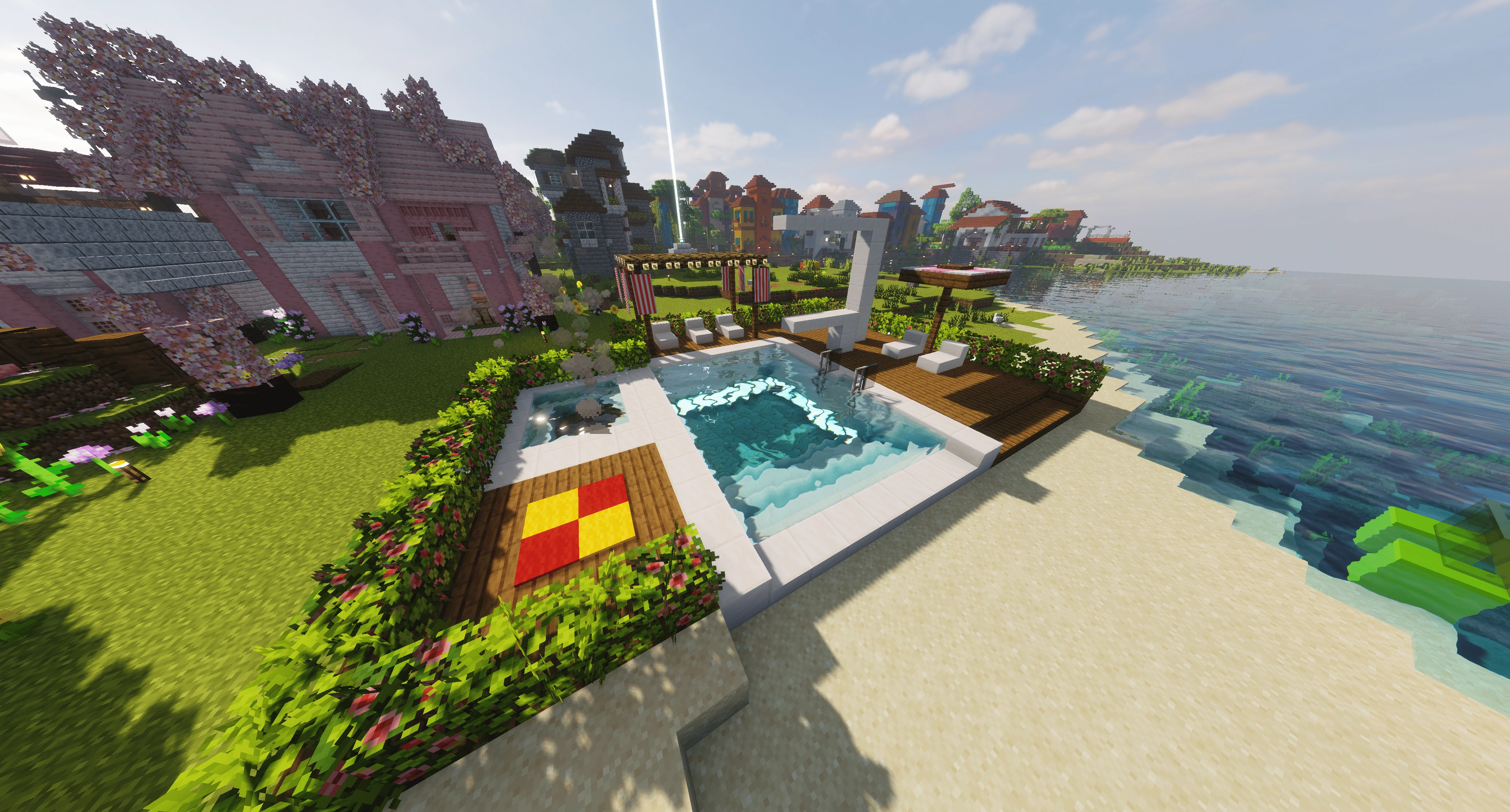 Бассейн и пляж клана UNION