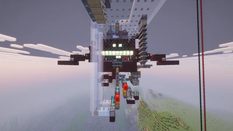 АФК ферма обсидиана в Minecraft на визерах с зелёными огнями