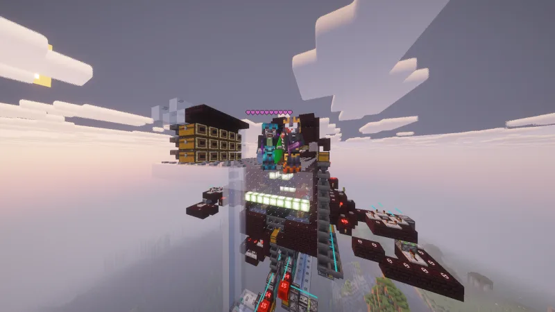 АФК ферма обсидиана в Minecraft на визерах с зелёными огнями