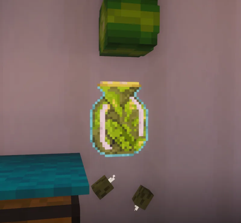 Рисунок на мольберте в Minecraft: банка с солёными огурцами